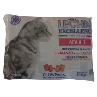 Monge 4x100g Excellence Flow Adult Beef/Salmon cat (121121_Z A)